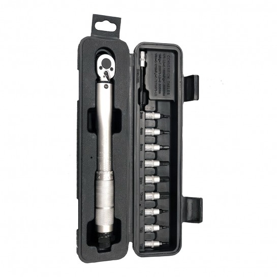 WELDTITE Momentový klúč CycloTools so sadou nástavcov 1/4" Drive Torque Wrench (2 - 24Nm) with Tools